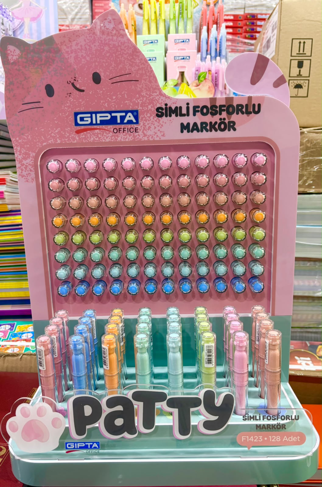 FOSFORLU MARKÖR PATTY 8 RENK 120 Lİ STAND GIPTA - F1423