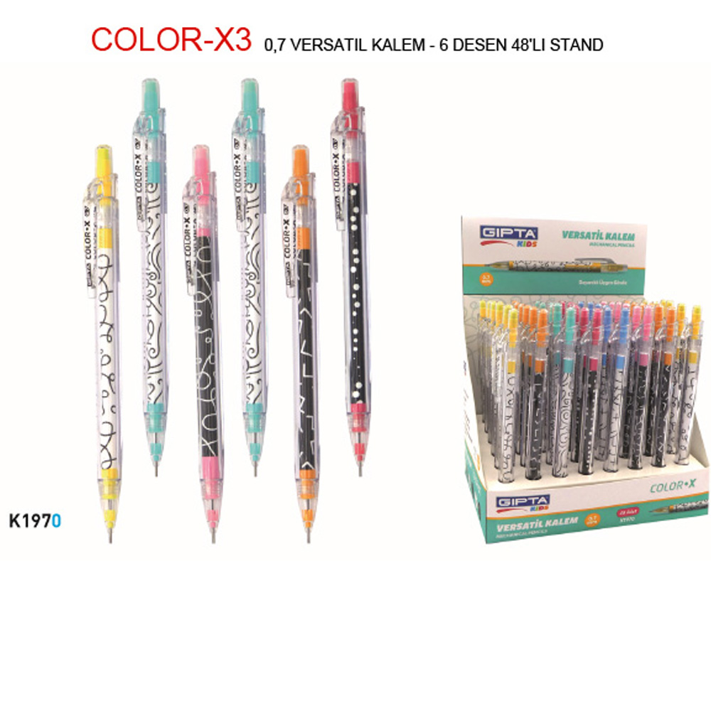 GIPTA-K197000 VERSATIL KALEM 07 MM COLOR X 48 LI STAND