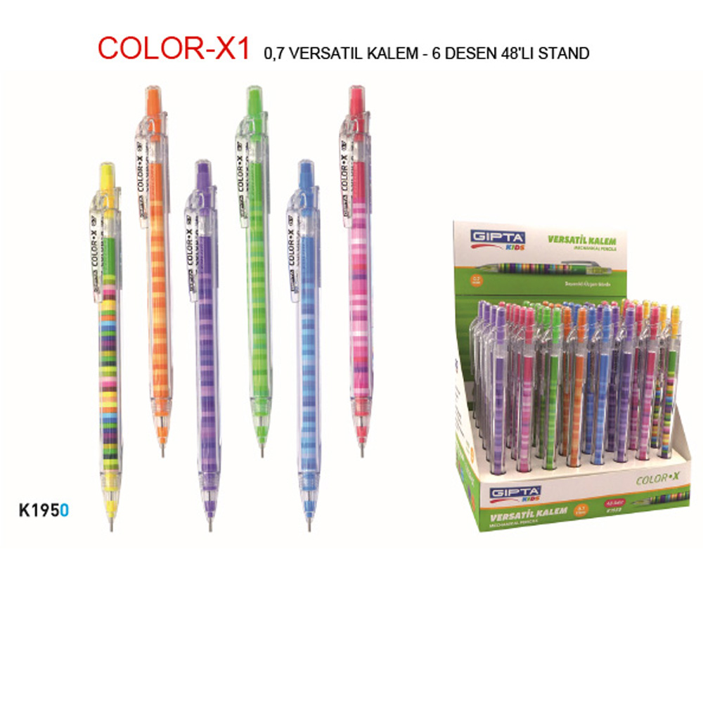 GIPTA-K195000 VERSATIL KALEM 07 MM COLOR X 48 LI STAND