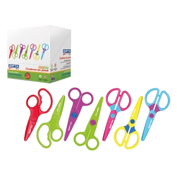 GIPTA-K720000 PALSTIK GÖVDELI ÇOCUK MAKASI EL SAÇ KESMEZ 24 LÜ