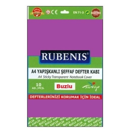 RUBENIS-RK526 BUZLU YAPISKANLI A4 SEFFAF DEFTER KABI MOR
