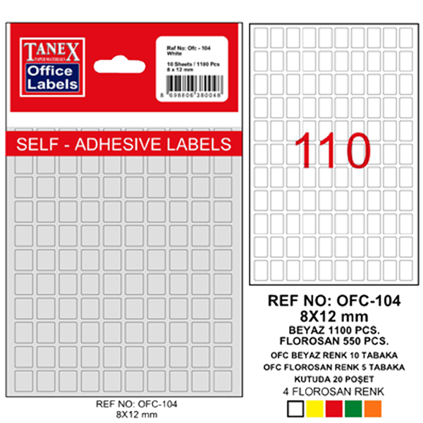 TANEX-OFC104 ETIKETI 10  OFIS LU