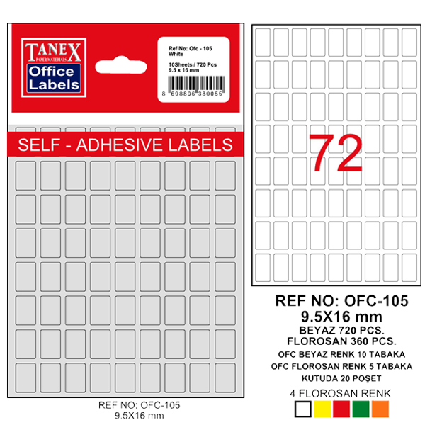 TANEX-OFC105 ETIKETI 10  OFIS LU