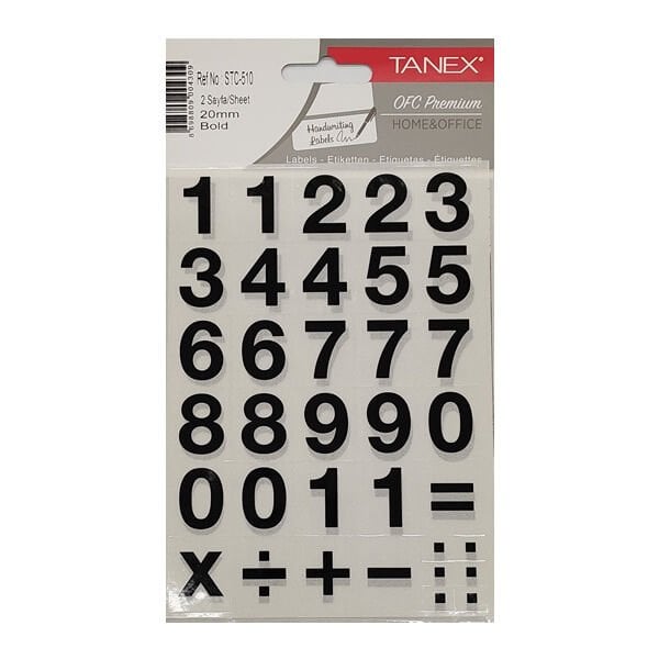 RAKAM ETİKETİ 20 MM BOLD TANEX - STC510