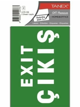 TANEX UYR-110 ACİL ÇIKIŞ 10 UYARI ETİKETİ