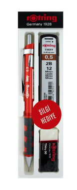 ROTRİNG TİKKY MİN SİLGİ 3'LÜ OKUL SETİ 05 MM KIRMIZI RO-KK0705K