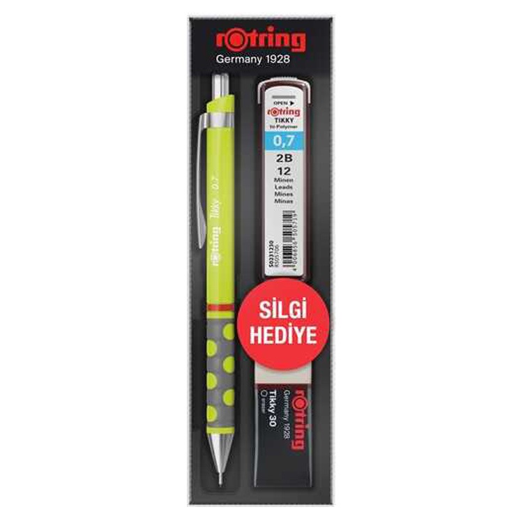 ROTRİNG TİKKY MİN SİLGİ 3'LÜ OKUL SETİ 07 MM LİMON YEŞİLİ RO-KK07-07-