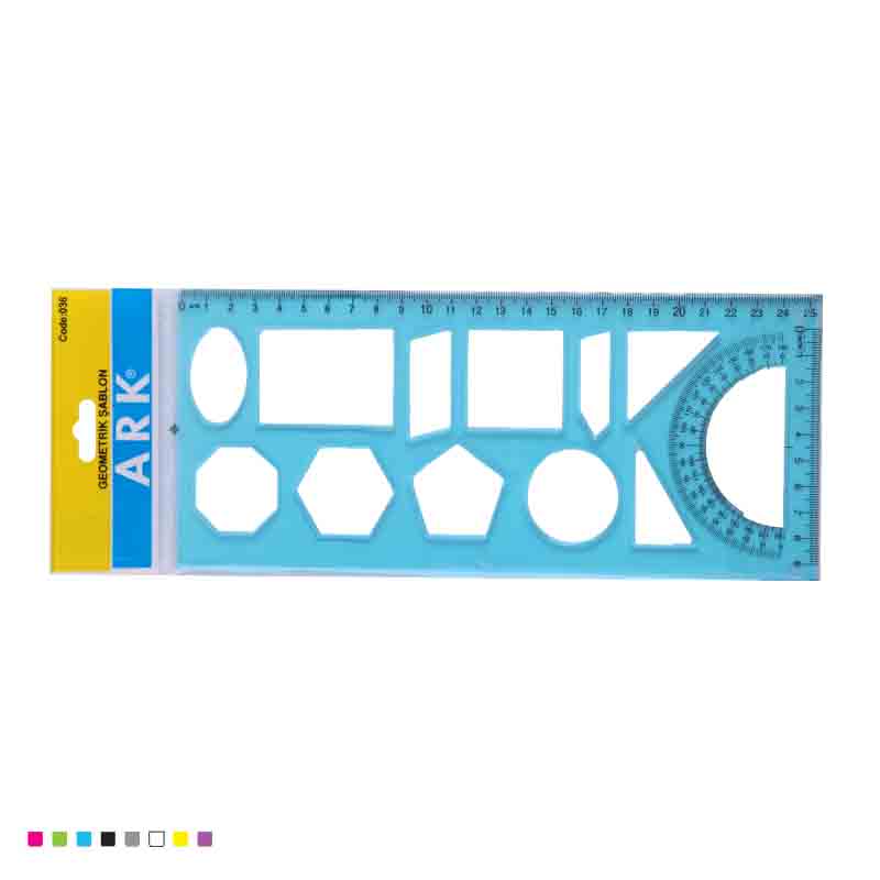 ARK-036 PLASTIK GEOMETRIK SABLON 24 LÜ
