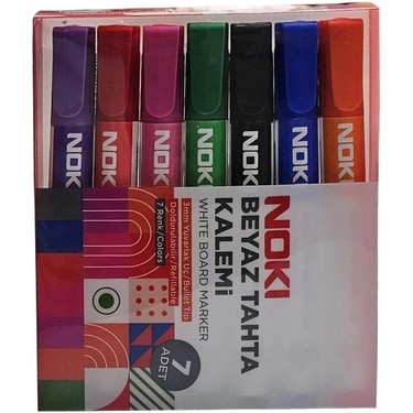 DERYA-1664-P7 NOKİ BEYAZ TAHTA KALEMİ 7 Lİ SET