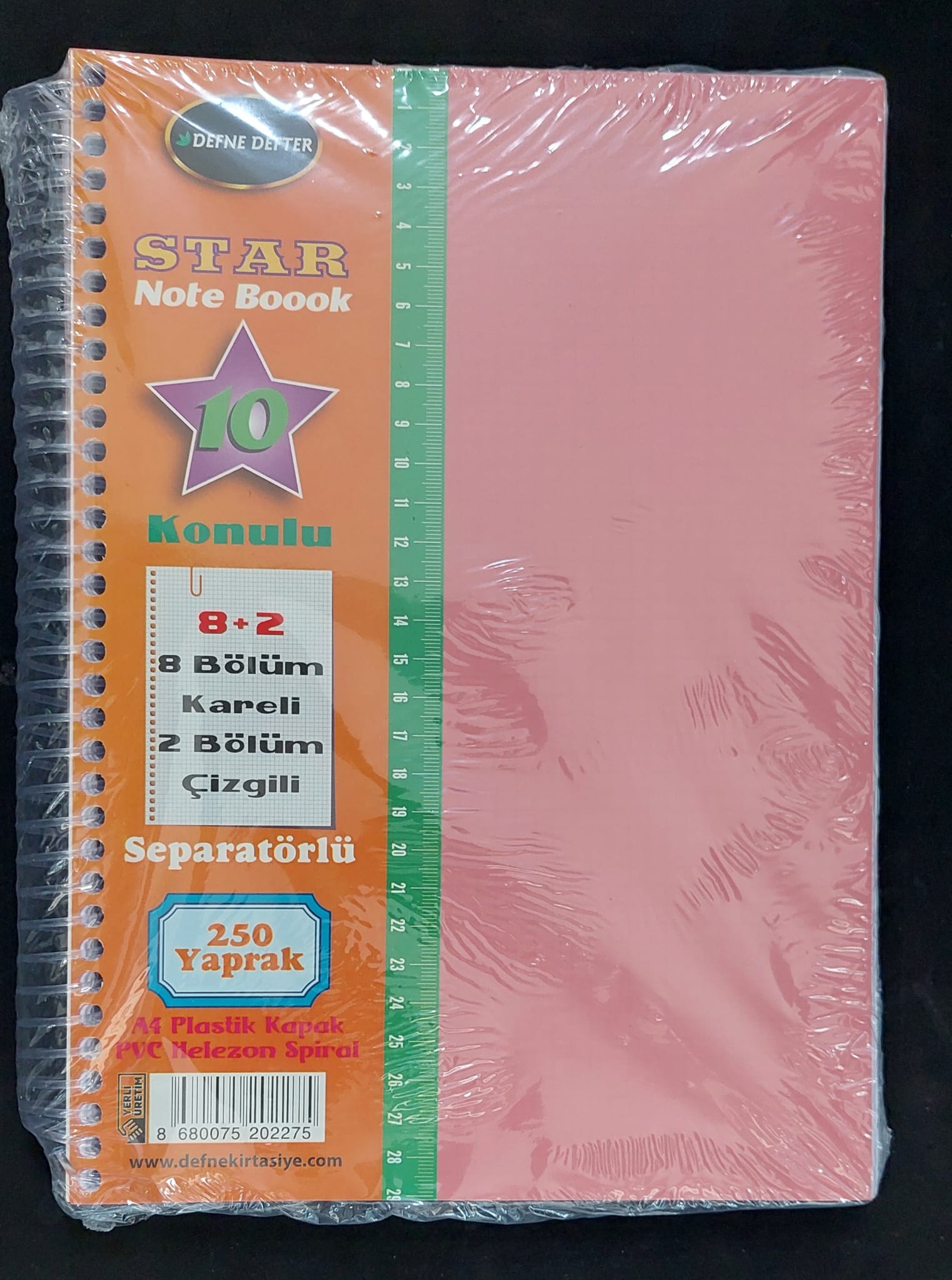 DFN-2275 STAR DEFTER PP KAPAK A4 AYRAÇLI 8+2 250 YP
