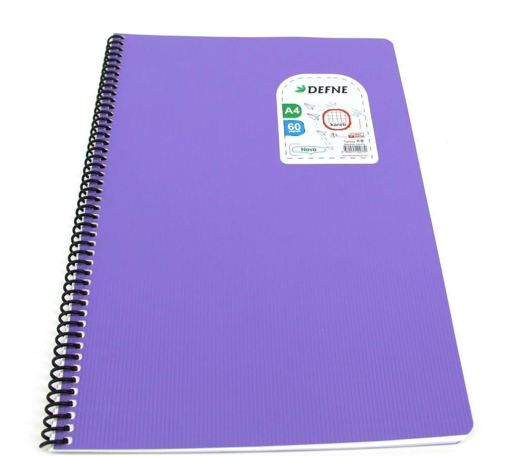 NOVA ÇİZGİLİ DEFTER 60 YP SİPİRALLİ PP KAPAK A4 DEFNE-2787