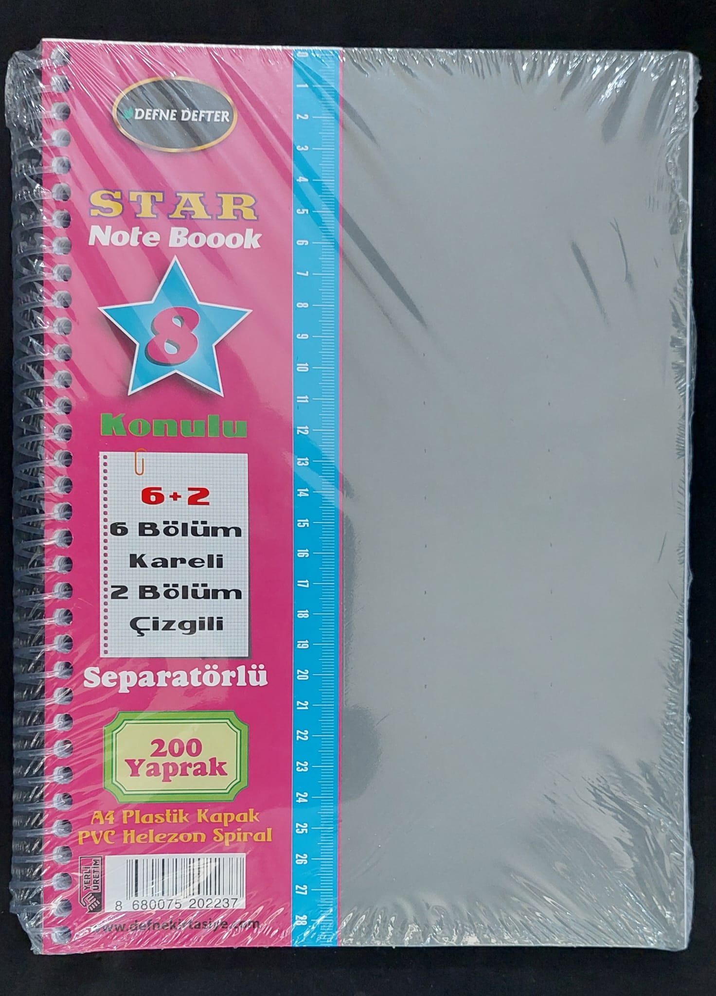 DFN-2237 STAR DEFTER PP KAPAK A4 AYRAÇLI 6+2 200 YP