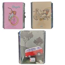 FUNCY KARELİ DEFTER SERT KAPAK SİPİRALLİ 120 YP 17X24 CM DEFNE-5764