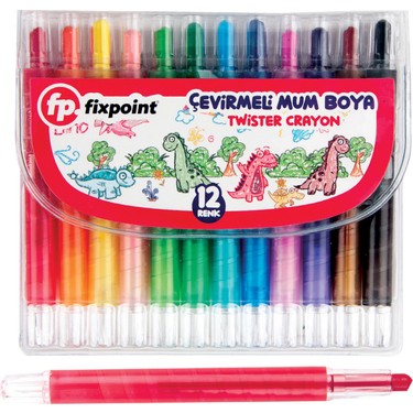 FIXPOINT-P2114 CRAYON TWISTER PVC KUTU 12 RENK MUM BOYA