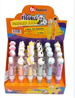 FİXPOİNT FOSFORLU KALEM FİGÜRLÜ BAŞLIK 3 İN 1 24 LÜ - P 2939