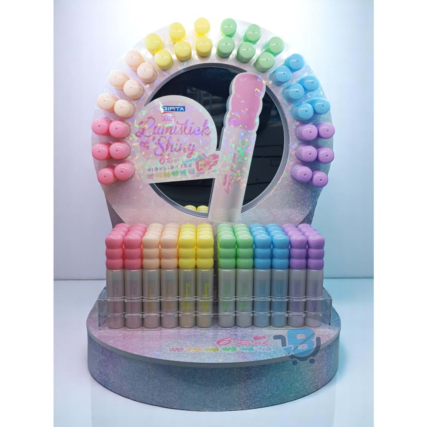 FOSFORLU MARKÖR - LUMISTICK SHINY SİM.6 RNK 180 Lİ STAND - F1728 - GIPTA
