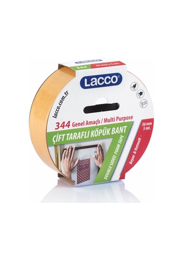 32 - 344 Çift Taraflı Köpük Bant   36 mm * 5 m.
