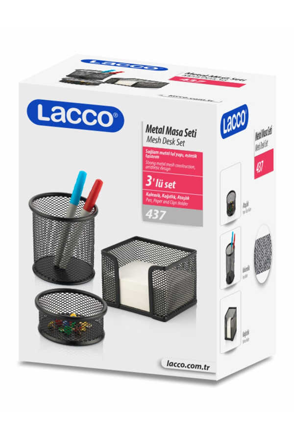 METAL MASA SETİ 3 PARÇA SİYAH - 437 - LACCO