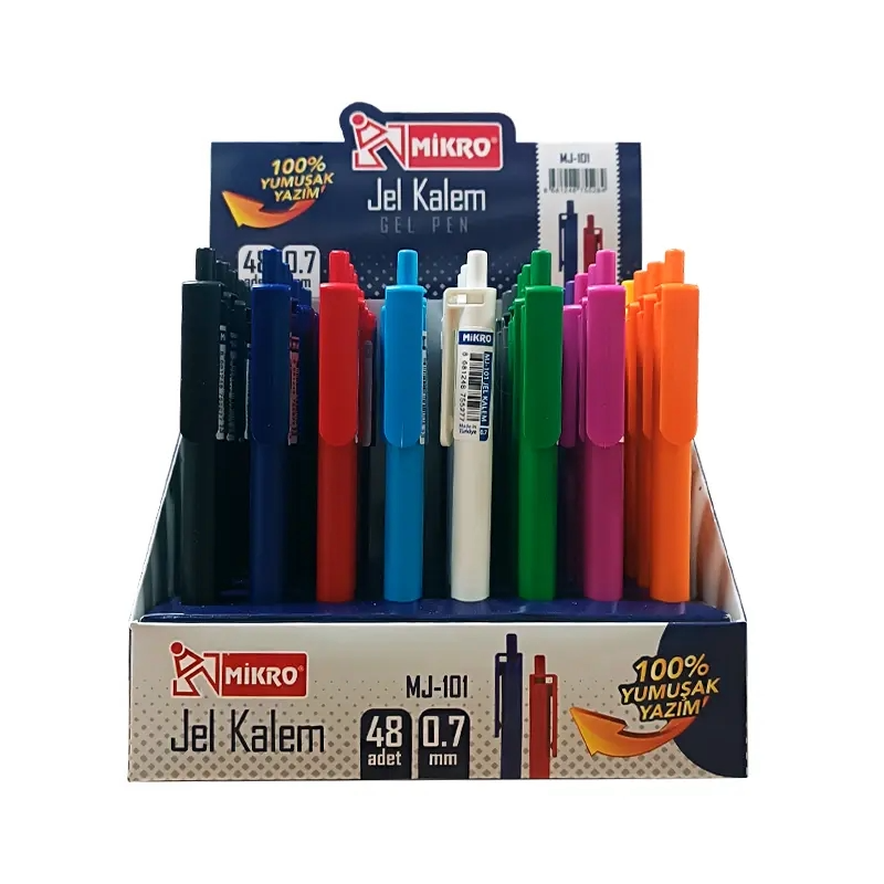 ŞAHİN-MJ101 MİKRO JEL KALEM STANDLI 07 MM STANDLI 48 Lİ