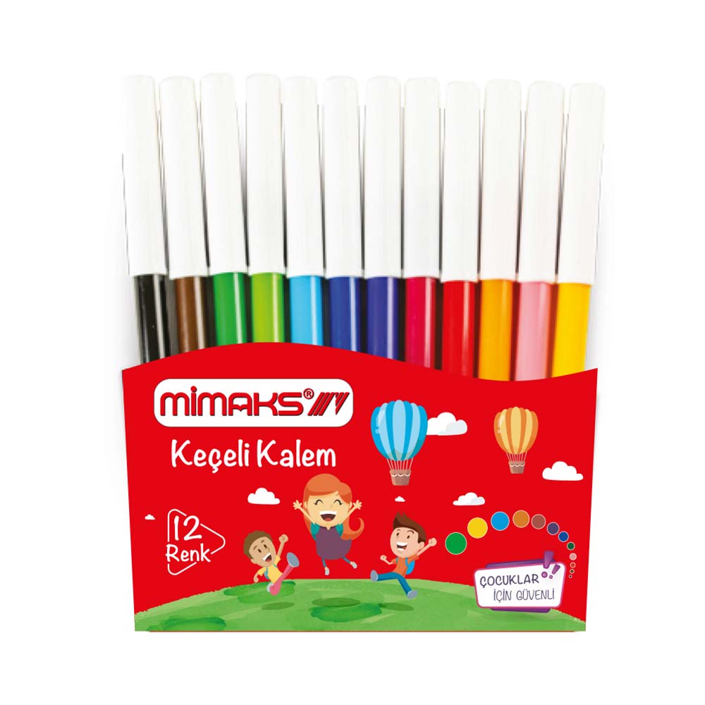 MIMAKS-NO2 KEÇELI KALEM 12 RENK