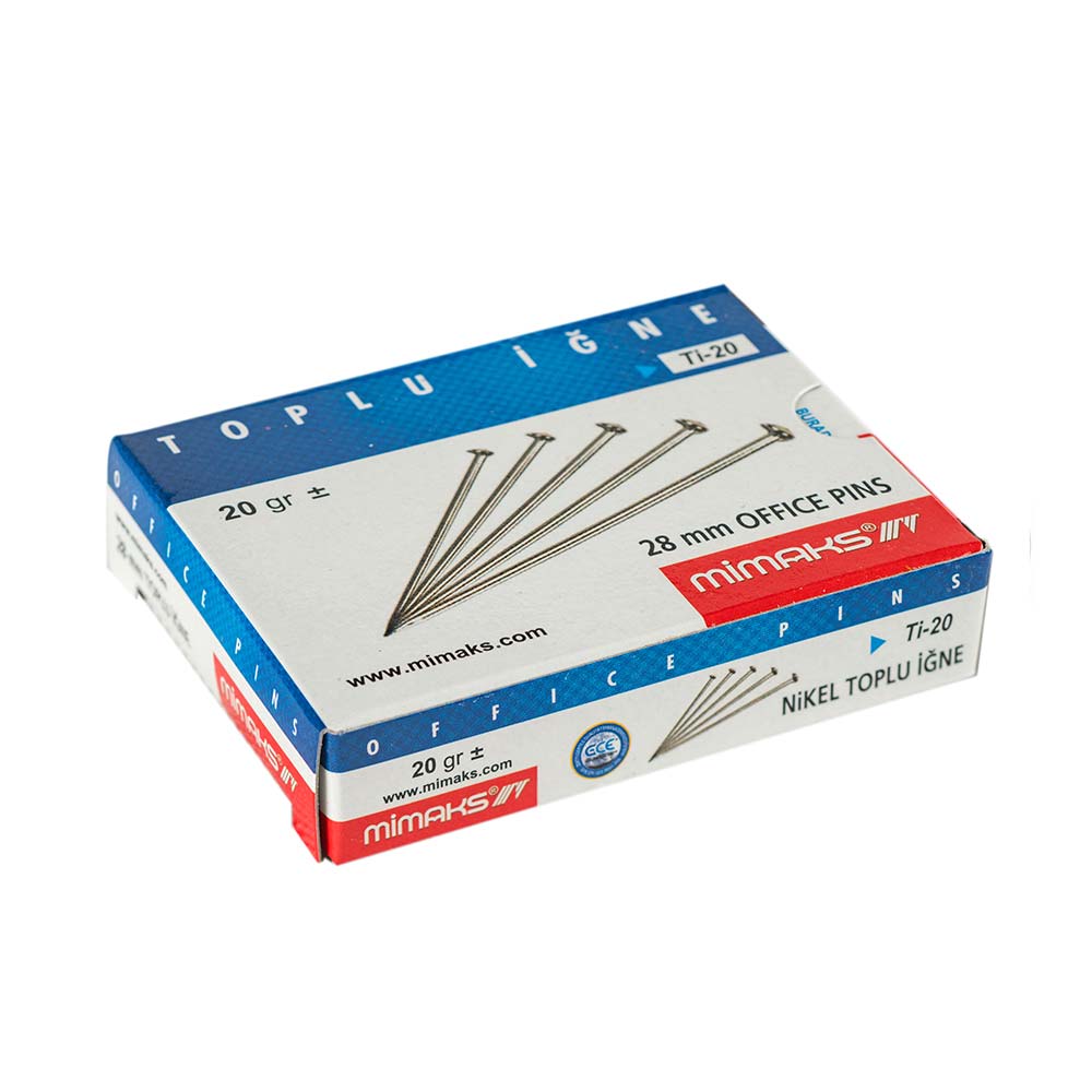 MIMAKS-Tİ20 TOPLU İĞNE 28 MM NİKEL 20 GR
