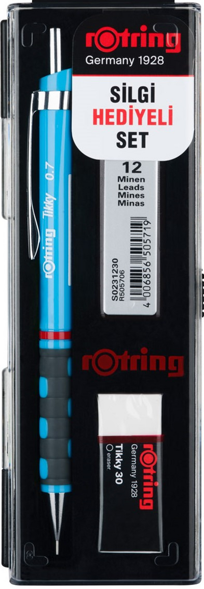 ROTRİNG TİKKY MİN SİLGİ 3'LÜ OKUL SETİ 07 MM AÇIK MAVİ RO-KK07-07-AMAVI
