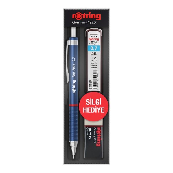 ROTRİNG TİKKY RETRO 07 MM+MİN SİLGİ HEDİYELİ  MAVİ RO-RK07-MAVI