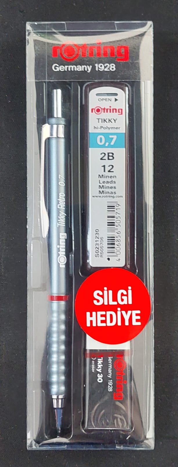 ROTRİNG TİKKY RETRO 07 MM+MİN SİLGİ HEDİYELİ  GRİ RO-RK07-GRI