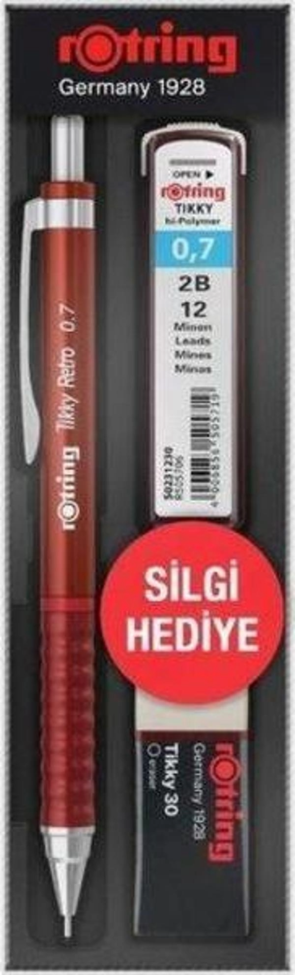ROTRİNG TİKKY RETRO 07 MM+MİN SİLGİ HEDİYELİ  KIRMIZI RO-RK07-KIRMIZI