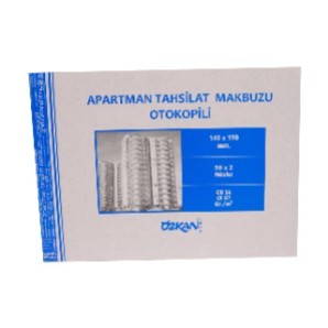 ÖZKAN-G0108 APARTMAN TAHSILAT MAKBUZU 50X2 OTOKOPILI