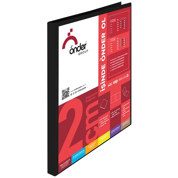 34,4-20123 FIRMA KLASÖRÜ  2 CM MEKANIZMALI 4 DELIKLI IÇ CEPLI SIYAH
