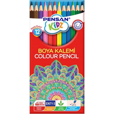 PENSAN KİDZ KURUBOYA KARTON KUTU 12 RENK TAM BOY - PE56312TBKB