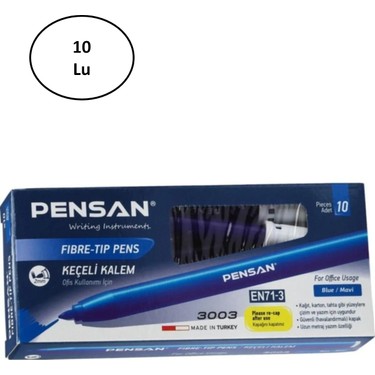 PENSAN 3003 OFİS TİPİ KEÇELİ KALEM MAVİ 10 LU