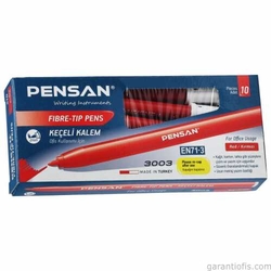 PENSAN 3003 OFİS TİPİ KEÇELİ KALEM KIRMIZI 10 LU