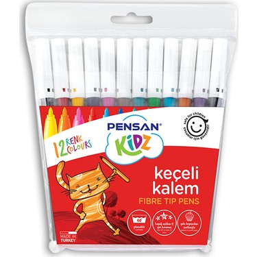 KİDZ KEÇELİ BOYA KALEMİ 12 RENK - 99060 - PE34020KK12R - PENSAN