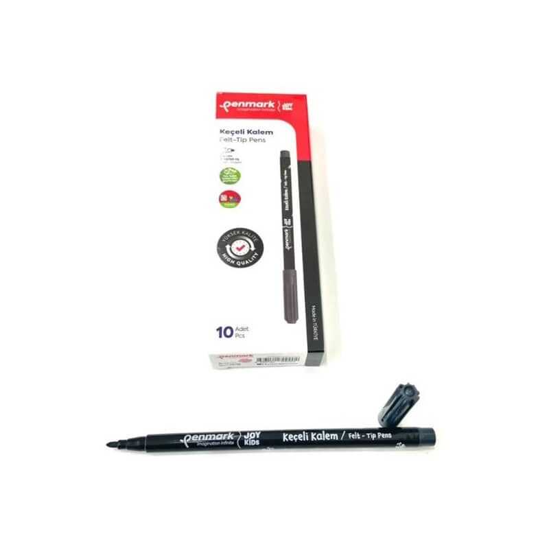PENMARK--HS705 01 SÜPER YIKANABILIR KEÇELI KALEM 10 LU KUTU SIYAH