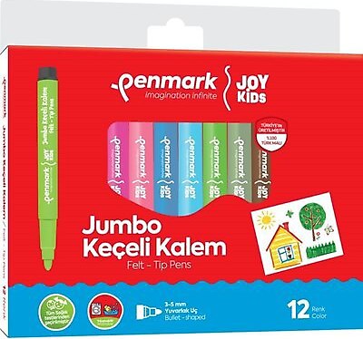 PENMARK--HS706 12 SÜPER YIKANABILIR JUMBO KEÇELI KALEM 12 LI SET