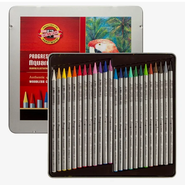 SÜDOR-8784 KHOIMOOR WOODLESS AQUARELL 24 RENK METAL KUTU KURUBOYA