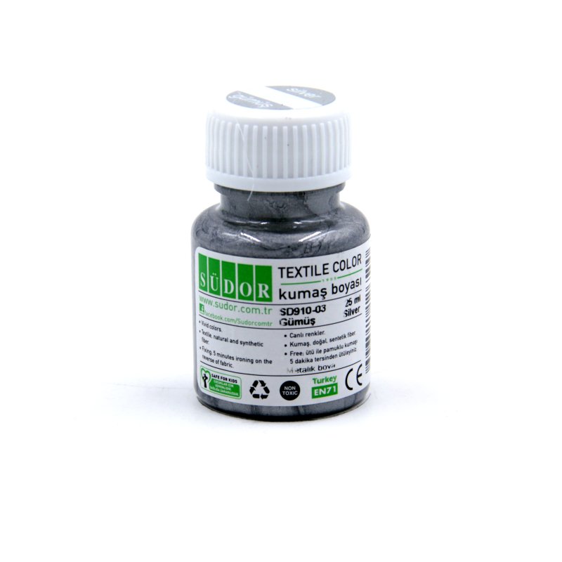 SÜDOR-SD910 KUMAS BOYA 25 ML GÜMÜS