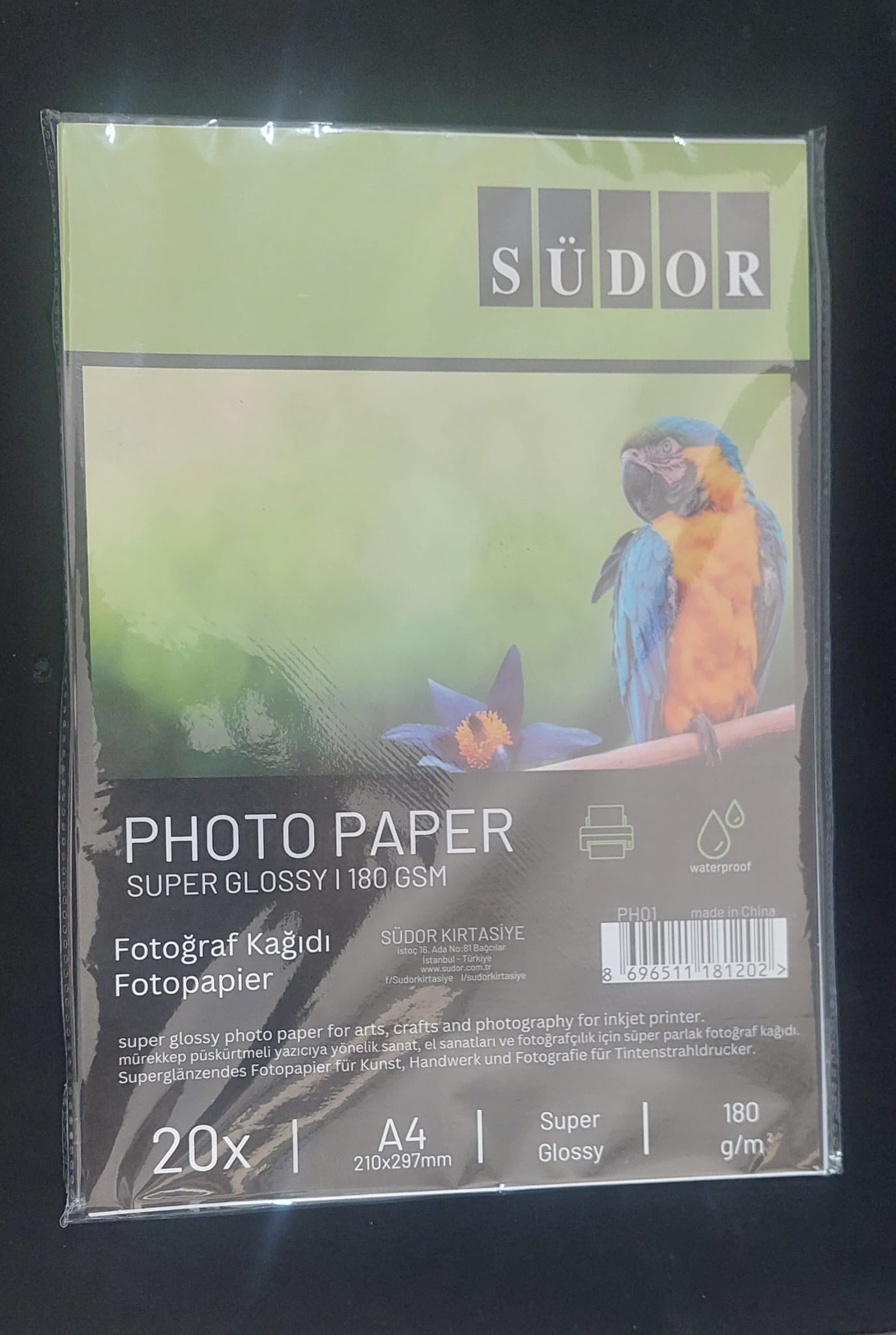 SÜDOR-PH01 FOTOGRAF KAGIDI A4 180 GR 10 LI