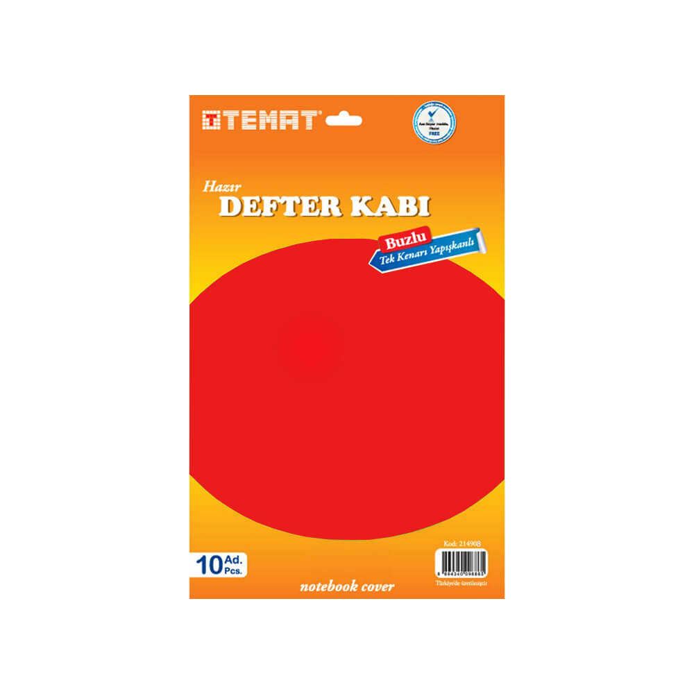 TEMAT-214908 TEK KENARI YAPISKANLI HAZIR DEFTER KABI KIRMIZI 10 LU