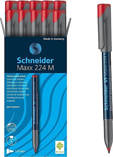 SCHNEİDER 1202 224 ASETAT KALEMİ PERMANENT M SERİ 1.0 MM KIRMIZI