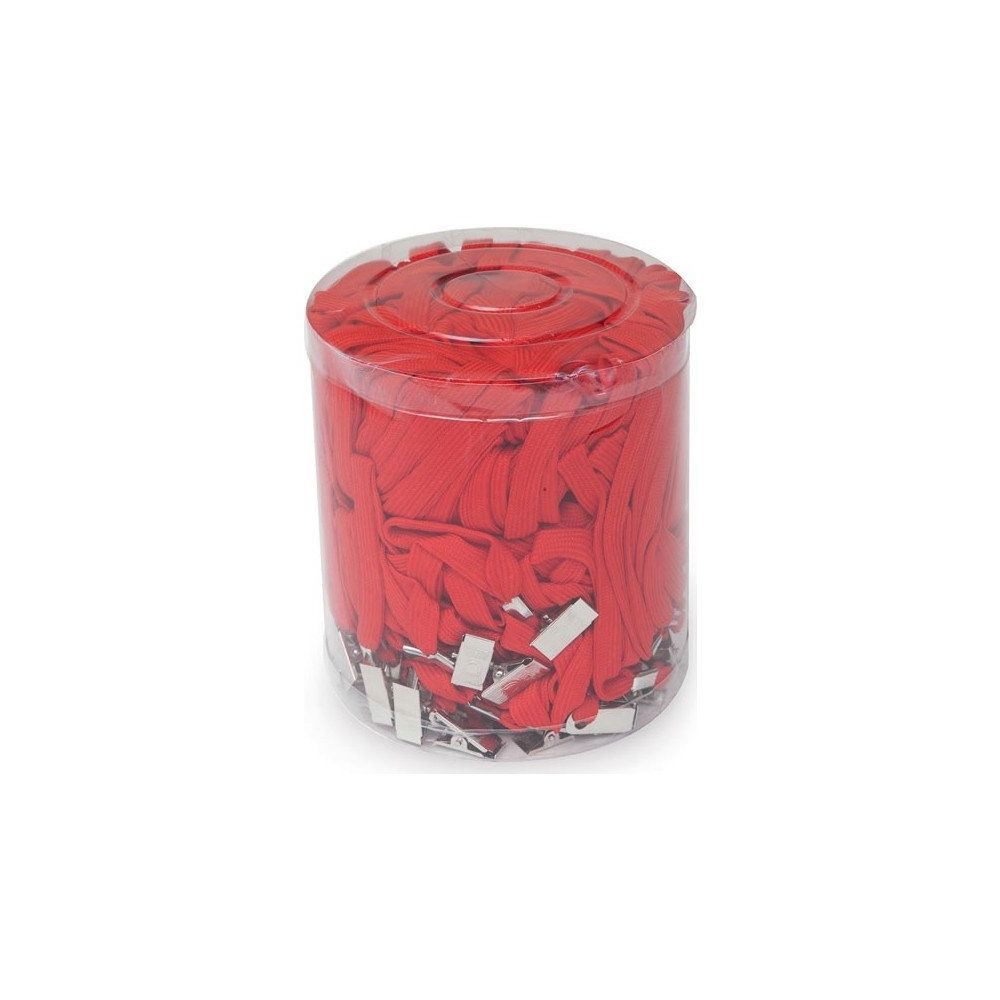 VIVA-7682 INOX METAL KLIPSLI ASKI IPI KIRMIZI 50 LI