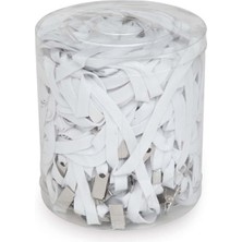 VIVA-8559 INOX METAL KLIPSLI ASKI IPI BEYAZ 50 LI