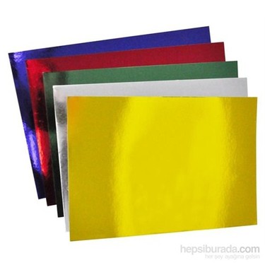 VIVA-5565 PUTI METALIK FON KARTONU 25X35 CM KARISIK RENKLI 10 LU