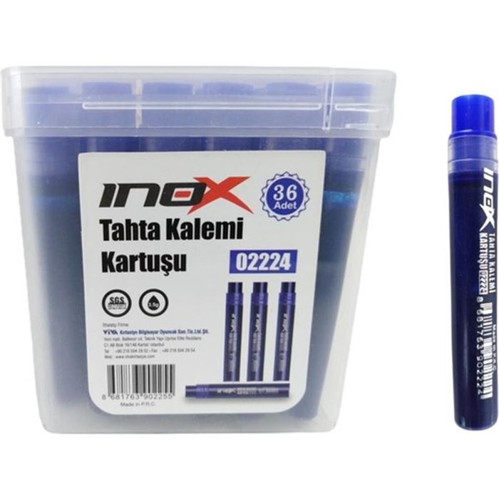 VIVA 02224 INOX TAHTA KALEMI KARTUSU MAVI